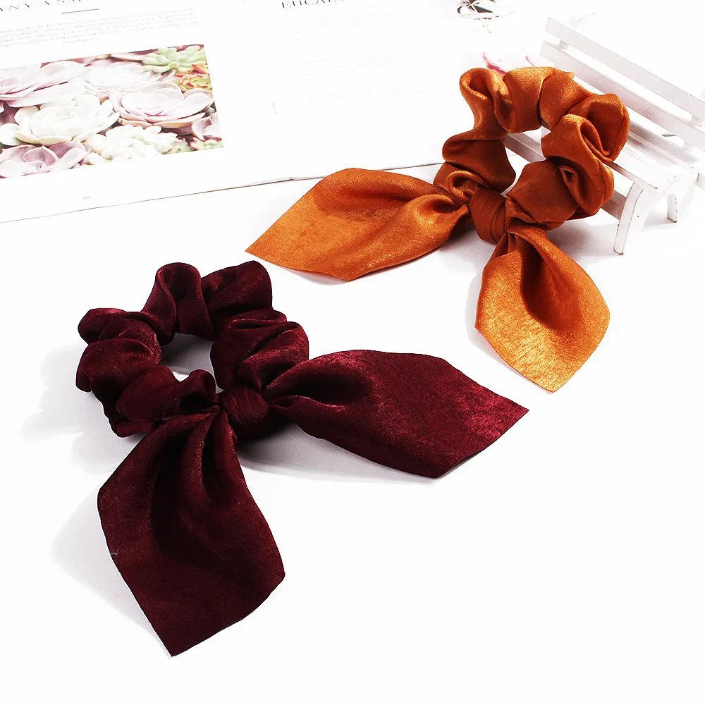 Leopard Bowknot Elastisches Haarband Frauen Einfarbig Scrunchie Mädchen Haargummi Pferdeschwanz Halter Stirnband Haar Seil Haar Zubehör – Detail 8