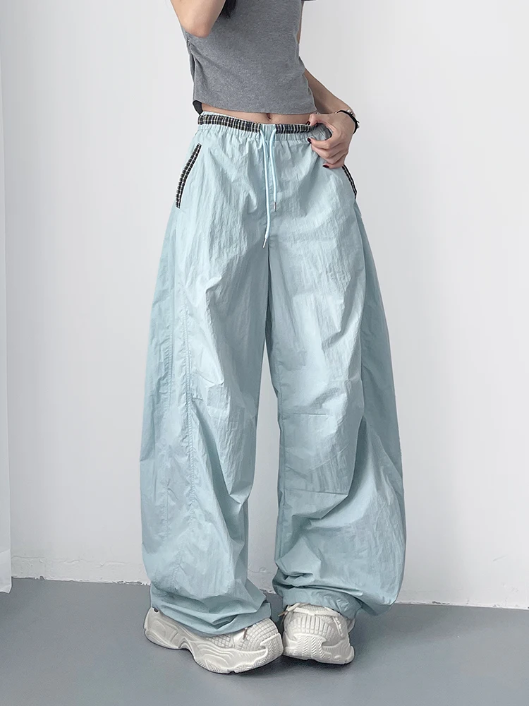 

Design Sensation Ice Silk Qui Dry Spor Широкие брюки женские большие размеры для танцев для похудения прямые брюки со скрытым мясом