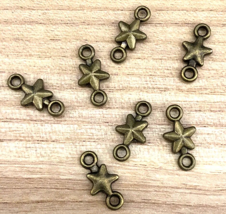 

40pcs 15*7mm star connector for handmade findings HW2597 Zinc alloy metal accessories