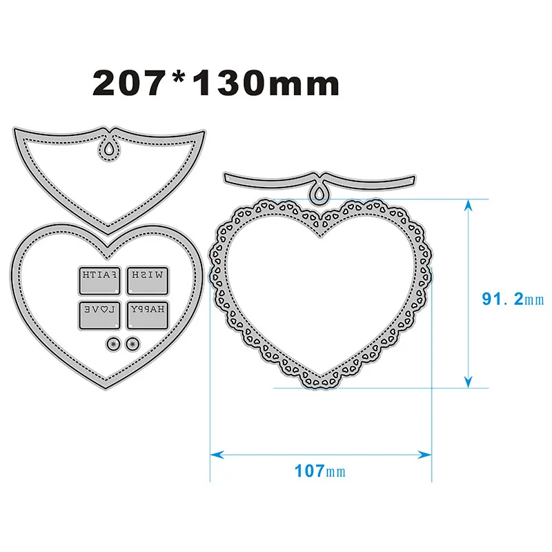 2023 New Love Label Metal Cutting Mold For Paper Cutting Process And Card Printing Embossing Colorful Stamps Free