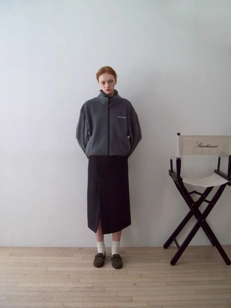 سترة نسائية أنيقة بياقة عالية وسحاب من الصوف، تصميم عصري للعمل، فضفاضة بأكمام طويلة ودافئة #5