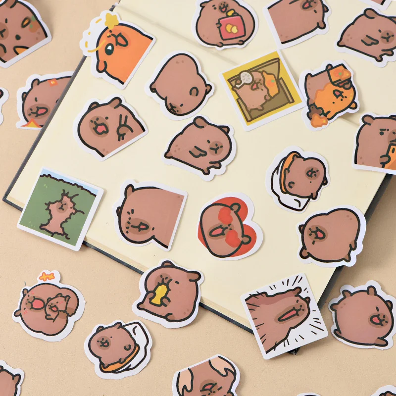 New 100pcs Cartoon Capybara Stickers Decoration DIY Phone Notebook Suitcase Laptop Fridge Decals Kids Gift Toys