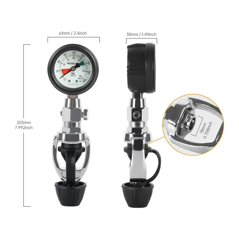 Superior-Brass Pressure Gauge With YOKE Connector For Scuba Accessories Accurate Measurement For Night Diving
