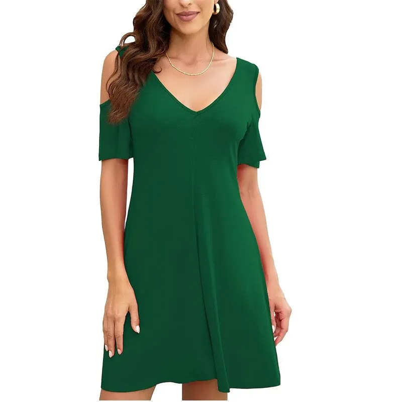 T-shirt à épaules dénudées pour femme, ort Sve Fre Sle, en coton, basique, ligne A, Dr Ci Walk, adapté à deux façons de porter