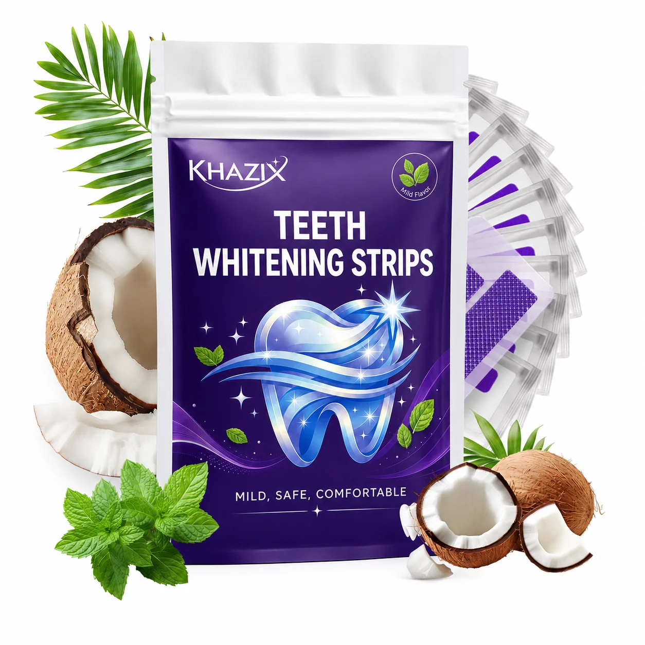 1/7 Pairs Teeth Whitening Strips for Whiter-Looking Smile, Flexible Tooth Strips Easy to Apply for Daily Cosmetic Care