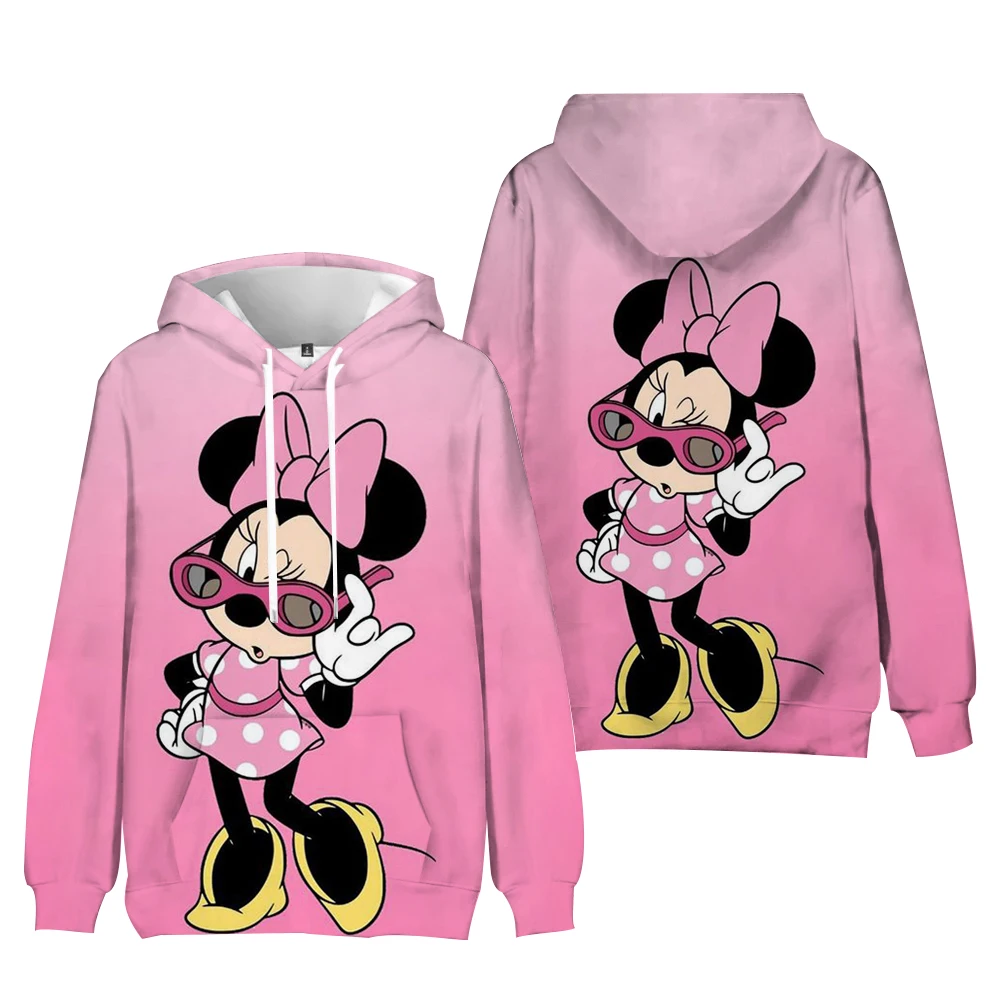 Autumn Mickey Mouse Print Hoodies Women Streetwear Polyester Long Sleeve Female Sweatshirt Loose Ladies Clothes