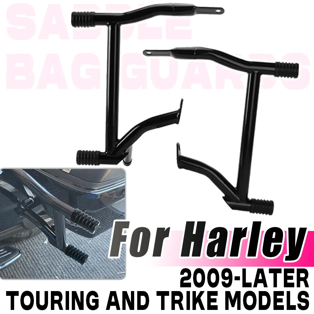 

Черная седельная сумка, защита мотоциклетного бампера, падающие аварийные дуги для Harley Touring Electra Glide Road King FLHR Street Glide 2009-Up