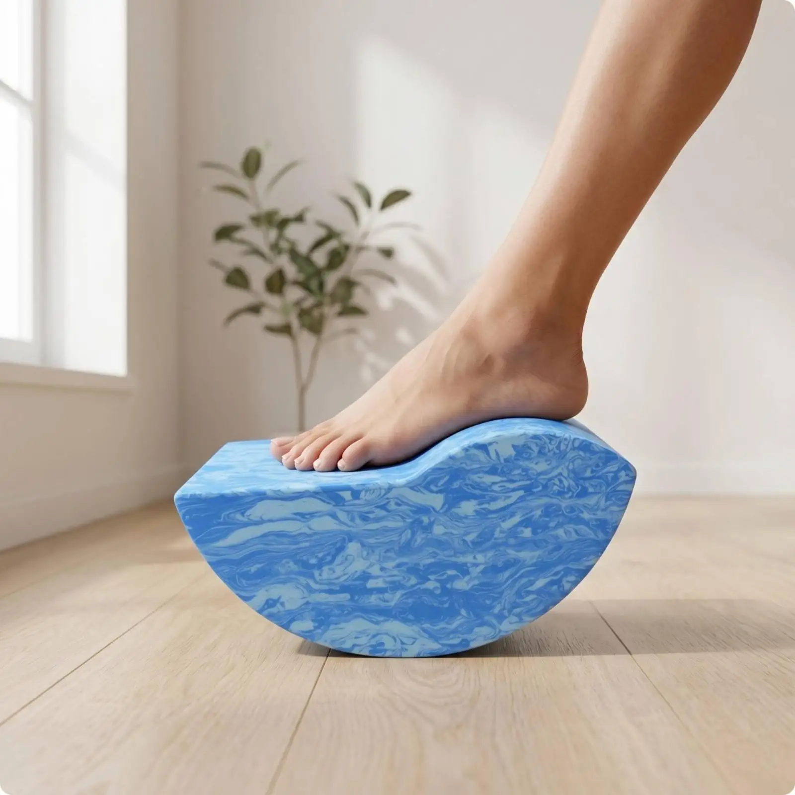Equilibrium Board Lightweight Foam Rocker Portable Wobble Balance Board for Beginners, Athletes, Home Gym, Physical Therapy