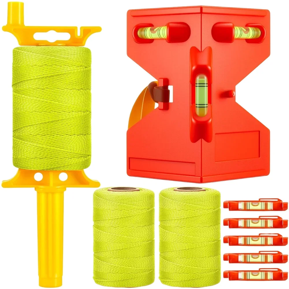 Line String Level Kit With Adjustable Angle Tube Level High Visibility Nylon String Set Bubble Level Horizontal Level Measuring