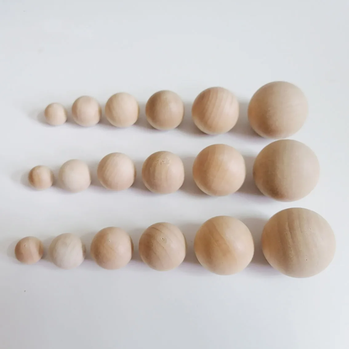 Solid Natural Color Ball Dia 6/8/10/12/15/20/25/30/35-90mm No Hole Round Wooden Beads Manual DIY Ball Jewelry Carving Beads