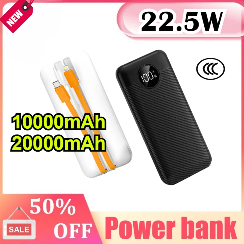 

10000mAh Large Capacity 22.5W Fast Charging Portable Charger External Battery Power Bank for IPhone for Xiaomi for Samsung