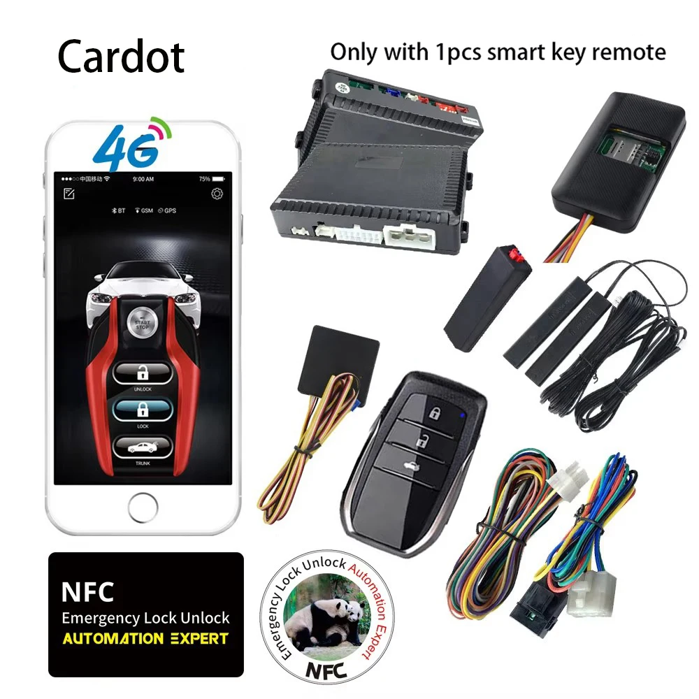 

Cardot NFC 4G автомобильный трекер приложение удаленный запуск стоп двигатель PKE замок без ключа разблокировка автомобильной сигнализации