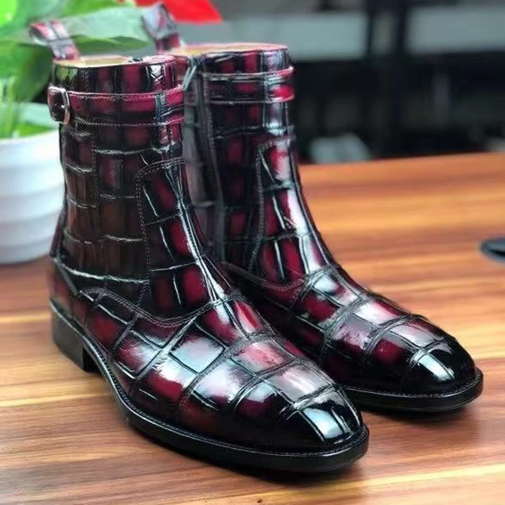 รองเท้าบูทหนังจระเข้ผู้ชายรุ่น - Men Shoes For Wedding บทวิจารณ์และราคา