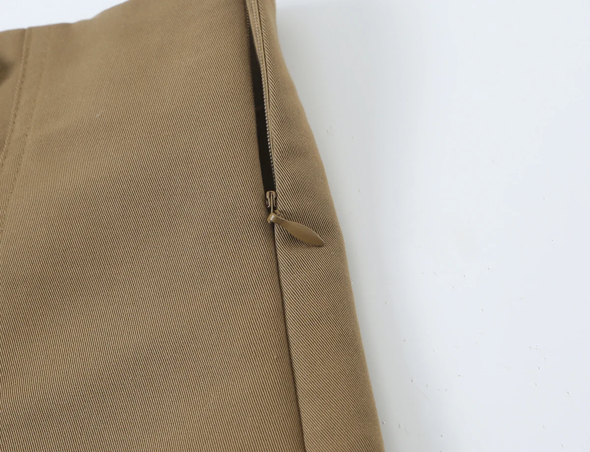 BSAY Herbst Damen Militärstil 2-teiliges Outfit Stehkragen Taschen Slim Jacke Doppelreihige Twill Mini-Shorts Passende Sets – Detail 20