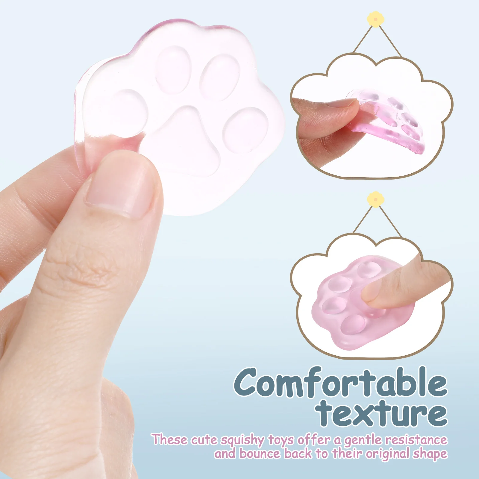 50 قطعة مخلب القط اسفنجي لينة للعصر تململ للأطفال الإجهاد الإغاثة الحسية اللعب البسيطة باو على شكل اليد ممارسة Kawaii تخزين