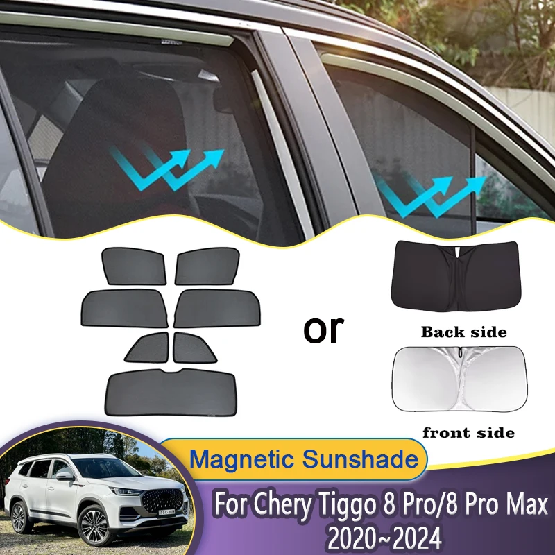 

Car Mesh Sunshade For Chery Tiggo 8 Pro / 8 Pro Max / 8 Plus 2020~2024 Window Magnetic Visor Sun Shade Curtains Auto Accessories
