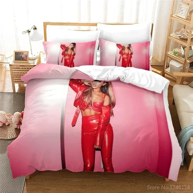 Fashion Sexy Girl Ariana Grande 3D Bedding Set Duvet Cover with Pillowcase Set Home Textile Bedclothes Twin Full Queen King Size