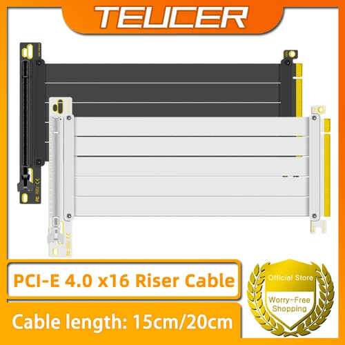 TEUCER PCI-E 4,0 X16 Cable elevador tarjeta de vídeo EMI blindado extensor Flexible de alta velocidad PCI Express Gen 4 Cable de extensión GPU