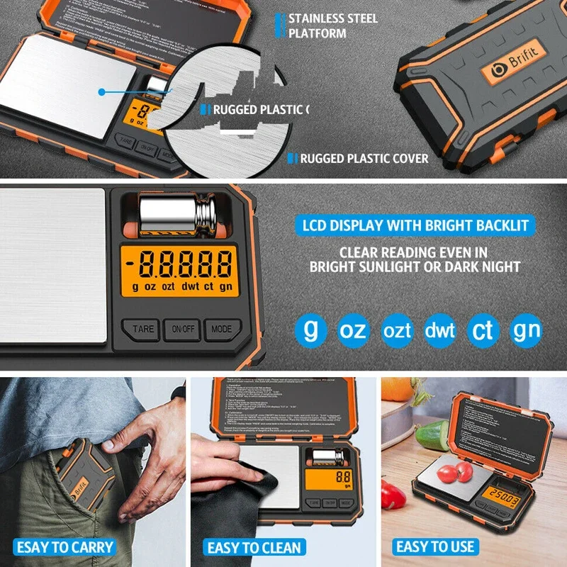 Mini báscula Digital de bolsillo, 50g/0.001g o 200g/0,01g, miligramo, graduación precisa, pinza de peso de calibración eléctrica, 50g/200g