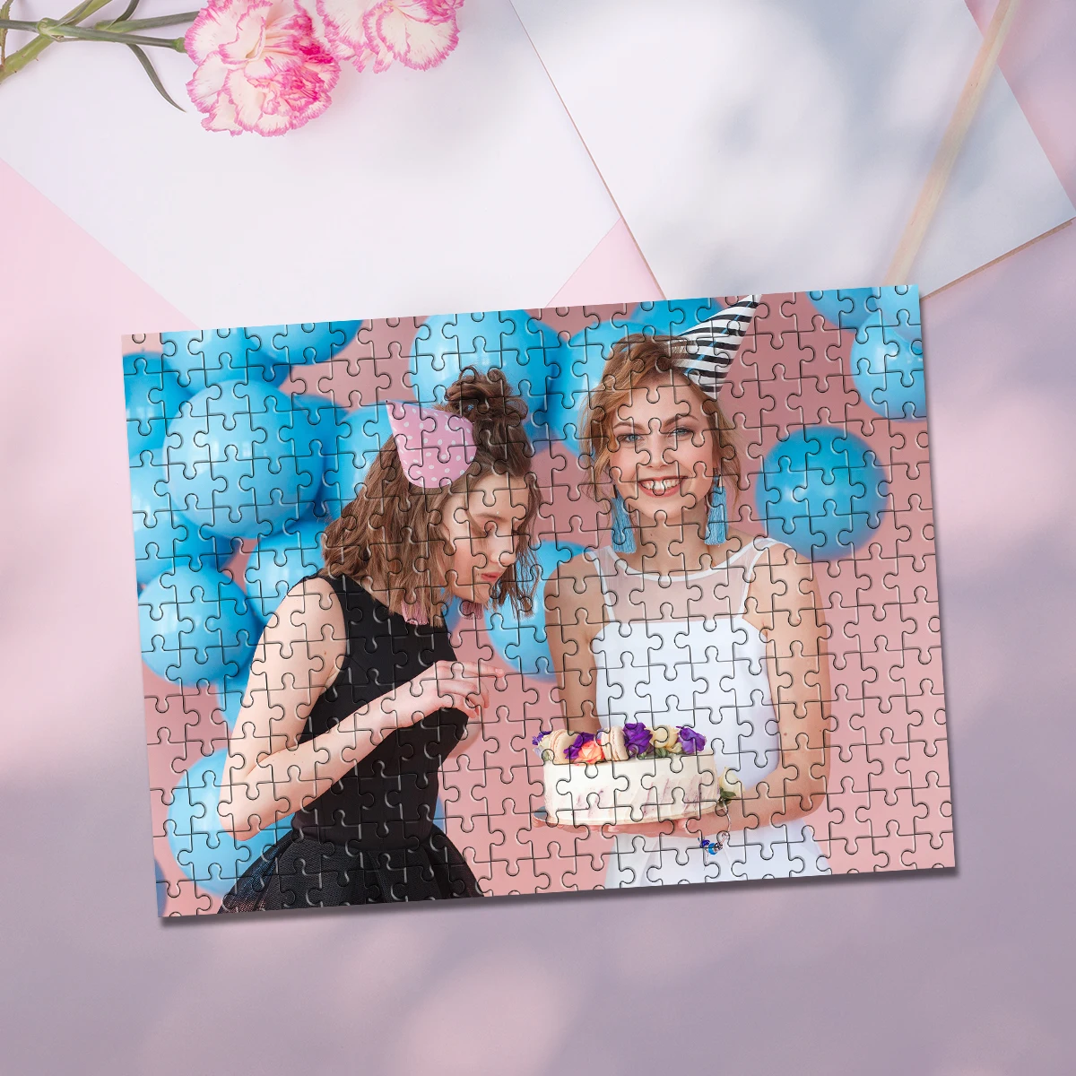 35/300/500/1019pcs Puzzle Foto Kustom Pribadi Kotak Puzzle Pesta Ulang Tahun Dari Foto Kenangan Hadiah