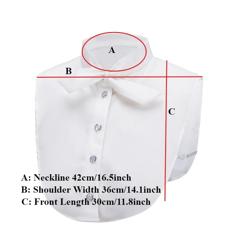 스위트 하프 셔츠 페이크 칼라 여성용 스탠드 보우넥 넥웨어 탈부착 가능한 칼라 여성용 리무버블 페이크 칼라 의류 액세서리