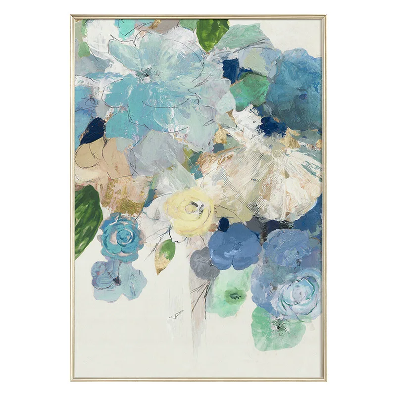 

Modern simple French living room decorative American light luxury entrance restaurant hanging painting high-end pure hand-paint