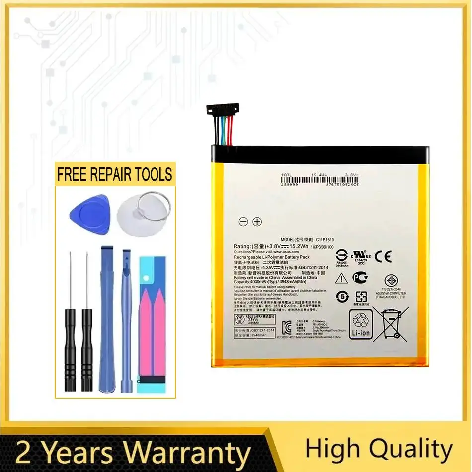 

Battery C11P1510 4000Mah For Asus Zenpad S 8.0 Z580CA Rechargeable High-Capacity Tablet