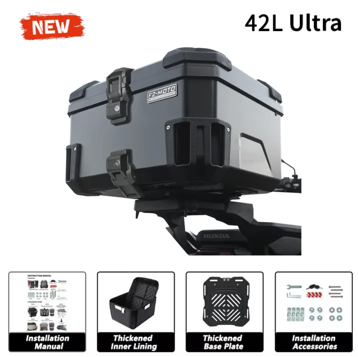 42L Ultra  Plastic Trunk, Replaceable Lock , CombinationLock (ABS) Delivery Motorcycle Box