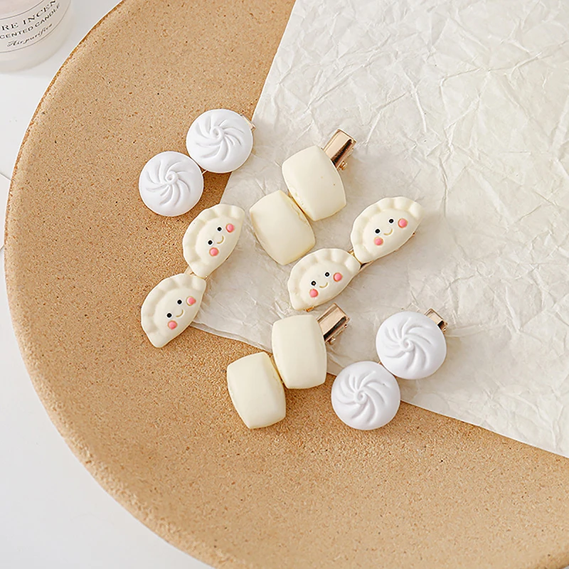

Food Bun Dumpling Steamed bun Hair Clip for Women Girl Korean Small Side BB Hairpin Cute Sweet Headwear Hair Accessories