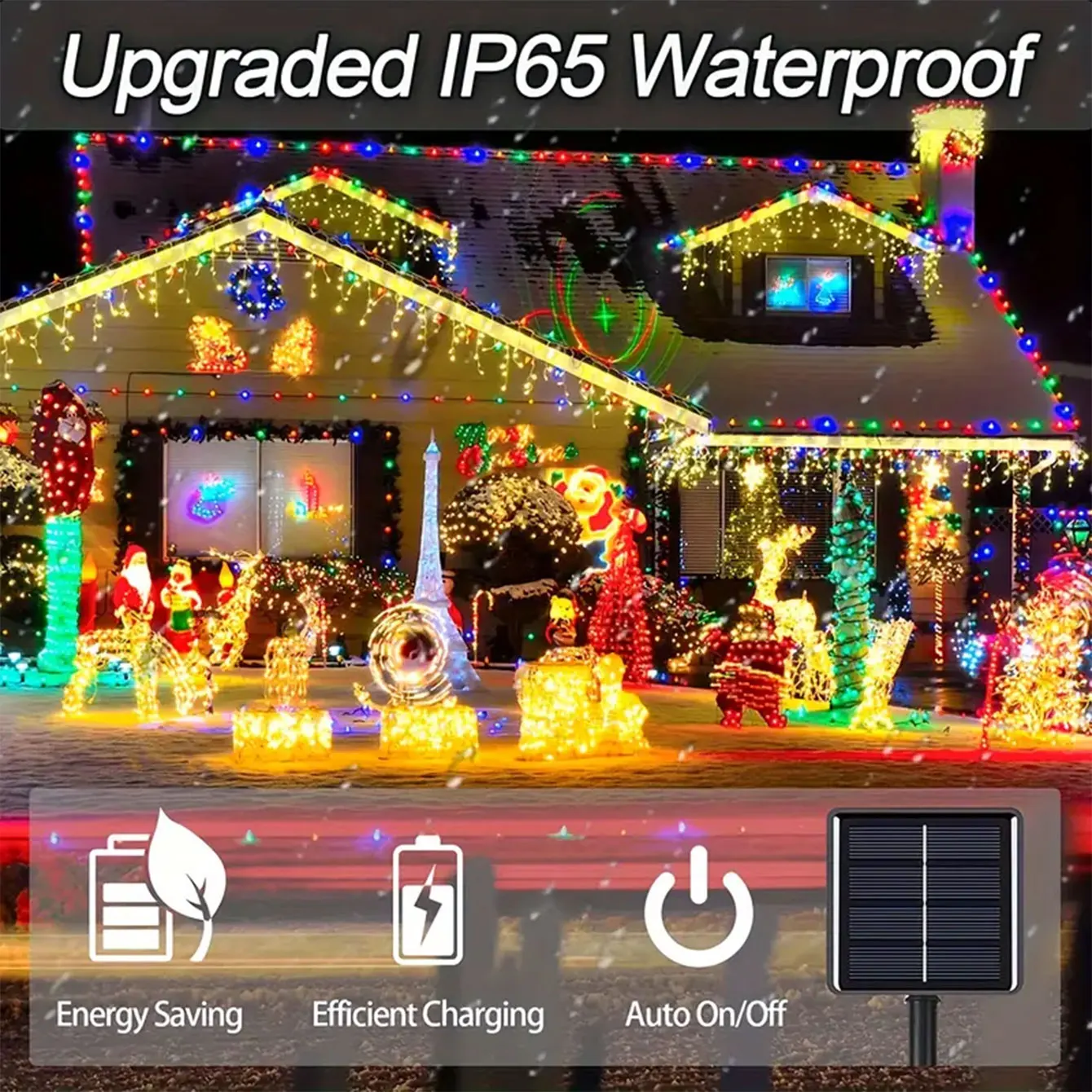 100FT LED Solar String Light Outdoor Fairy Garland String Light Waterproof Garden Festoon Lamp Christmas Yard Patio Party Decor