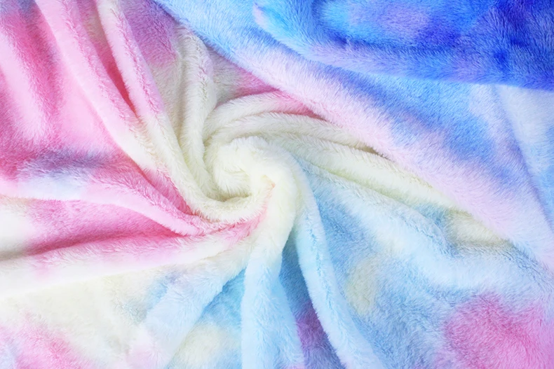 8MM Fell-Batik-Plüschstoff mit Farbverlauf, weiches Kunstfell, Kaninchenfell, Puppenkleidung, Kissen, DIY-Nähzubehör, Kleidung, Schal – Detail 4