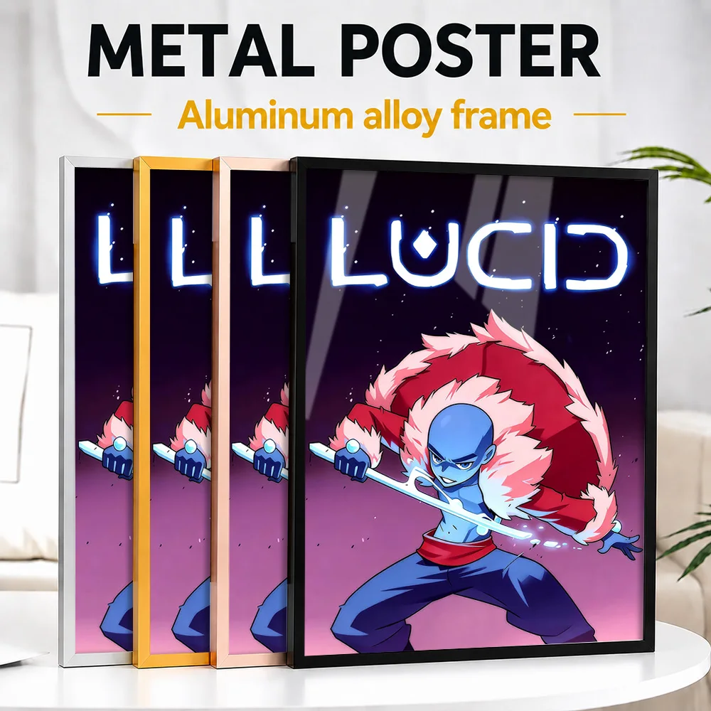 Lucid Game Metal Poster With Aluminum Alloy Frame Personalized Hero Tribute Wall Art Designed For Players To Display In Studio