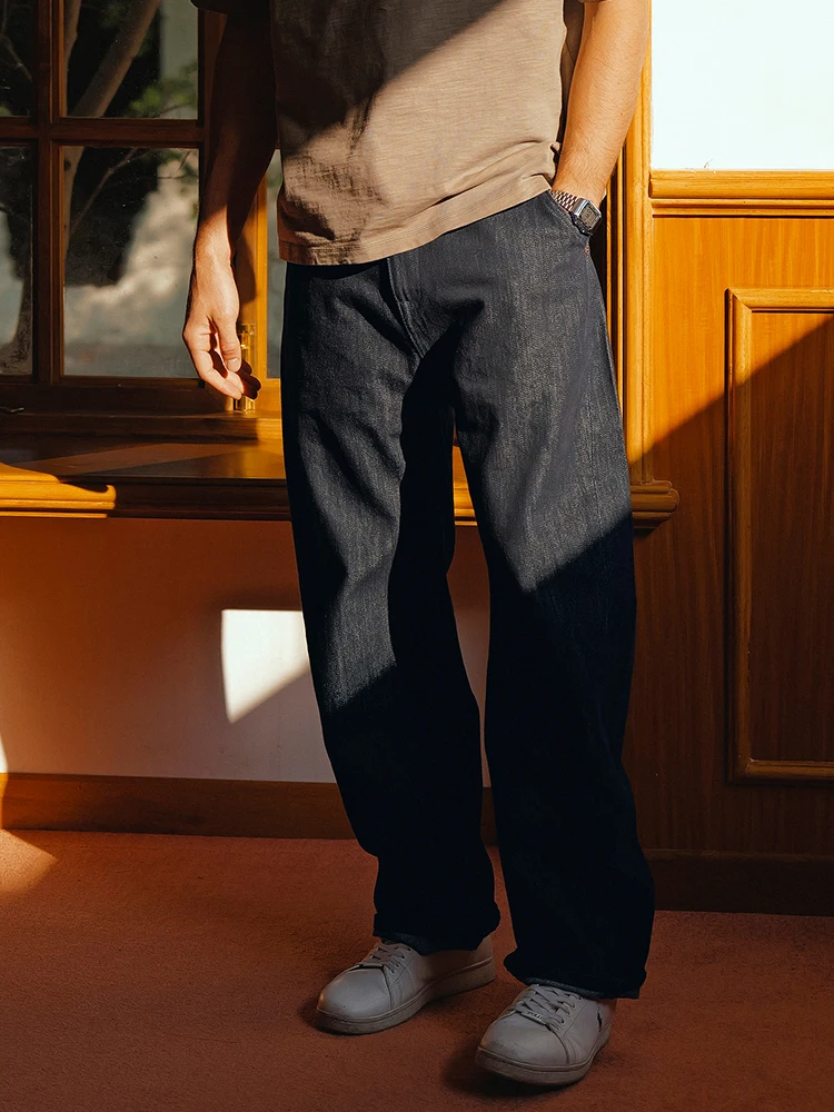 SIMWOOD 2025 ฤดูใบไม้ร่วงใหม่สไตล์กระโปรง 12.5oz ผ้า Super หลวมกางเกงยีนส์ PLUS ขนาดสีเดิม DENIM กางเกง