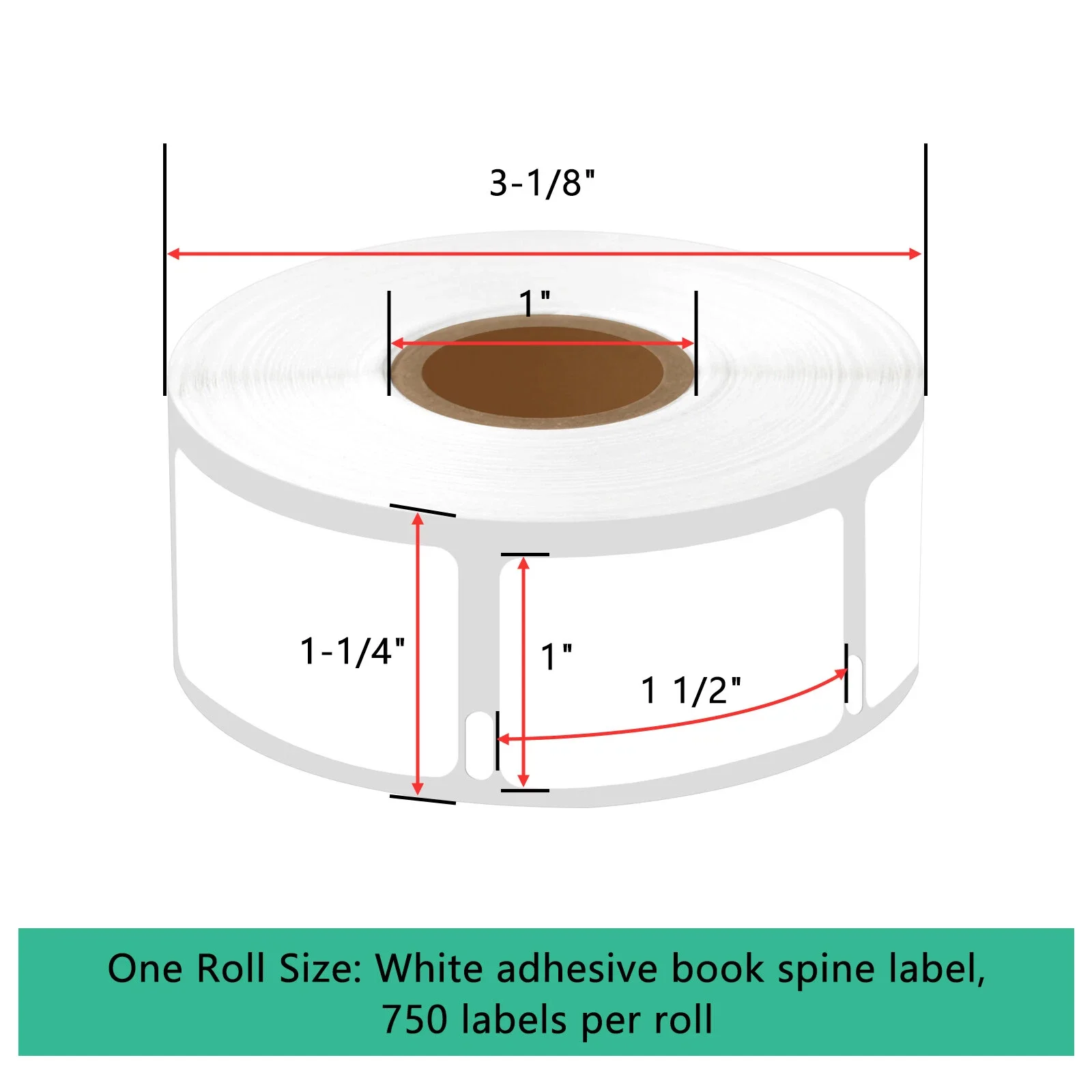 5 Rolls Self-Adhesive Book Spine Labels 25mmx38mm for Dymo 30347 LabelWriter 4XL