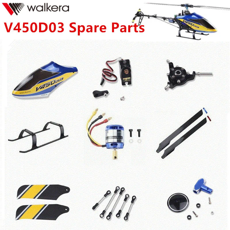 

Walkera V450D03 RC Helicopter Spare Parts Propeller Motor Servo Gear ESC Receiver Axis Rotor Clip Frame Landing Rotary Head