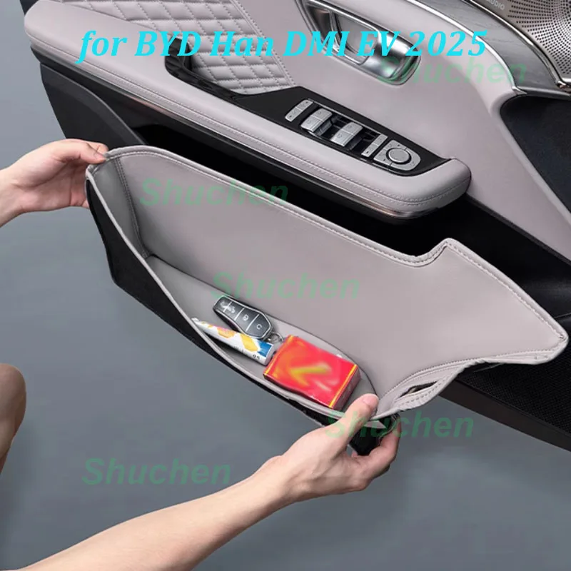 

Car Door Leather Storage Bag for BYD Han DMI EV 2025 Door Panel Storage Pockage Pad Box Container Interior Accessories
