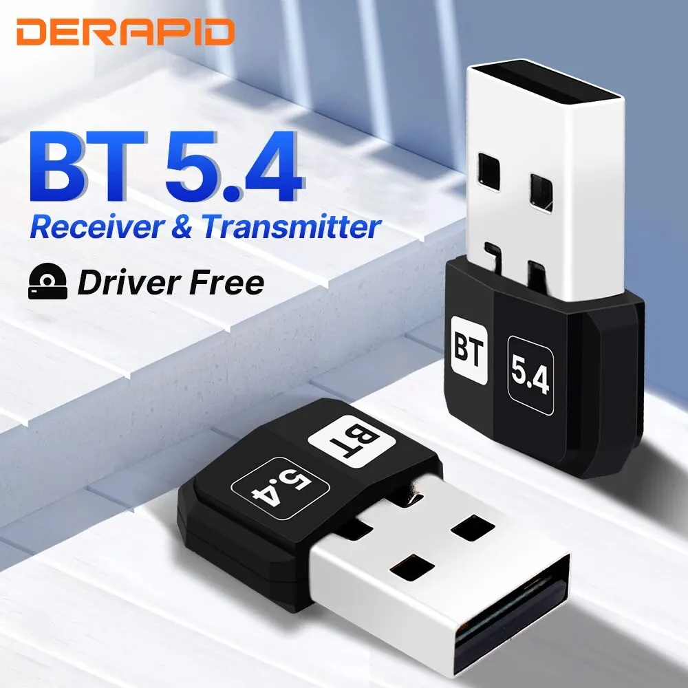 Adapter USB Bluetooth 5.4 Adapter klucza audio Mini USB Bezprzewodowy odbiornik/nadajnik do sterownika PC/laptopa Bezpłatnie dla Win10/11
