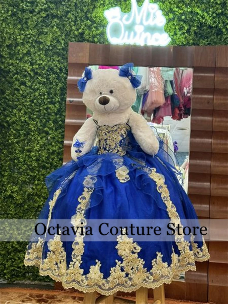 Royal Blue Special Link For Personalized Quinceanera Teddy Bear Dress Bead Appliques Mini Quinceanera Dress Tiered Customized