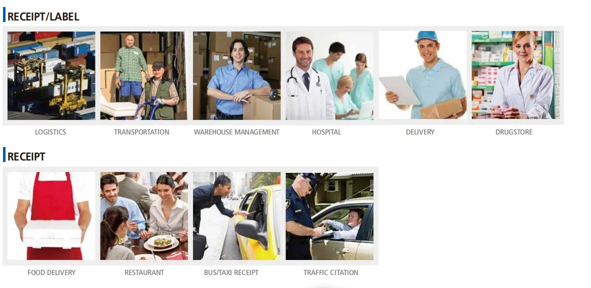 طابعة محمولة حرارية صغيرة ، ملصق الاستلام ، Android IOS ، 4" #6