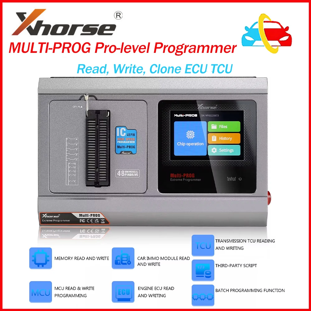 Xhorse Multi Prog Multi-Prog Programmer ECU Gearbox Update of VVDI Prog with Free MQB48 License Expert Mode Batch Write Chips