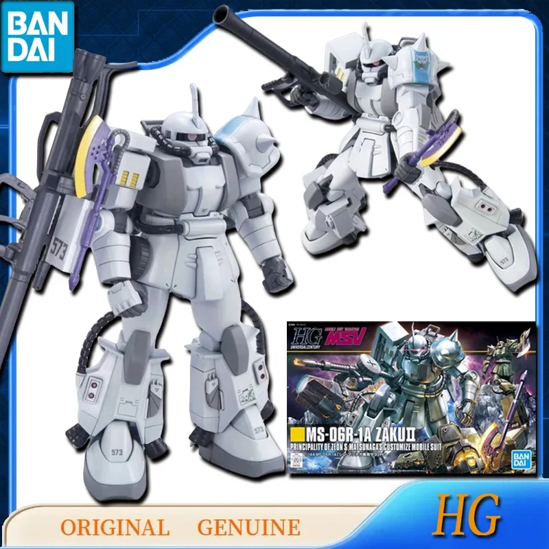 Bandai Original Genuine HG GUNDAM MS-06R-2 MS-06R-1A ZAKU 2 HIGH MOBILITY TYPE Anime Action Figures Toy Assembly Model Ornaments