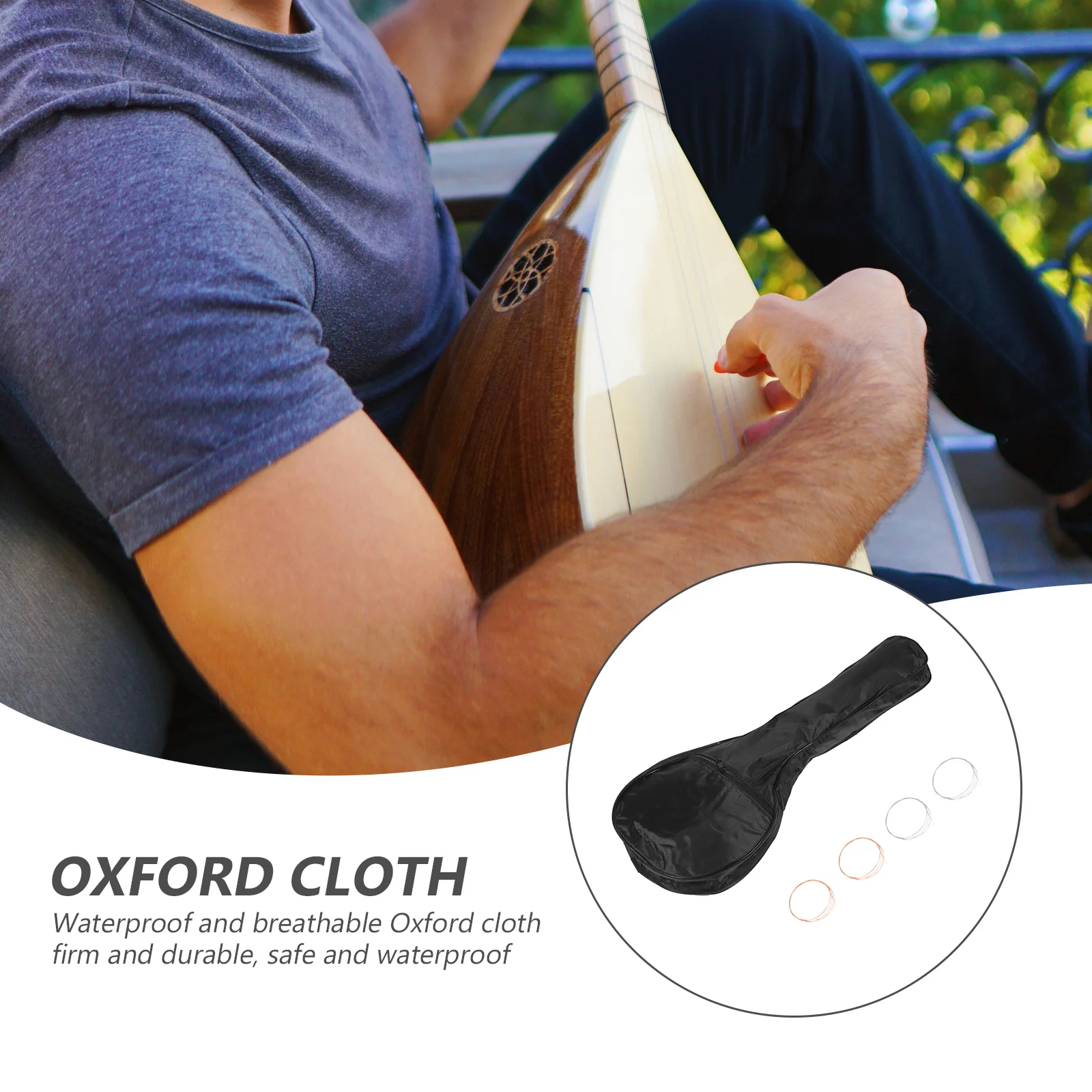 

1Set Mandolin Bag Oxford Cloth Waterproof Lightweight Portable Carrying Pouch Music Instrument Storage Handle Zipper