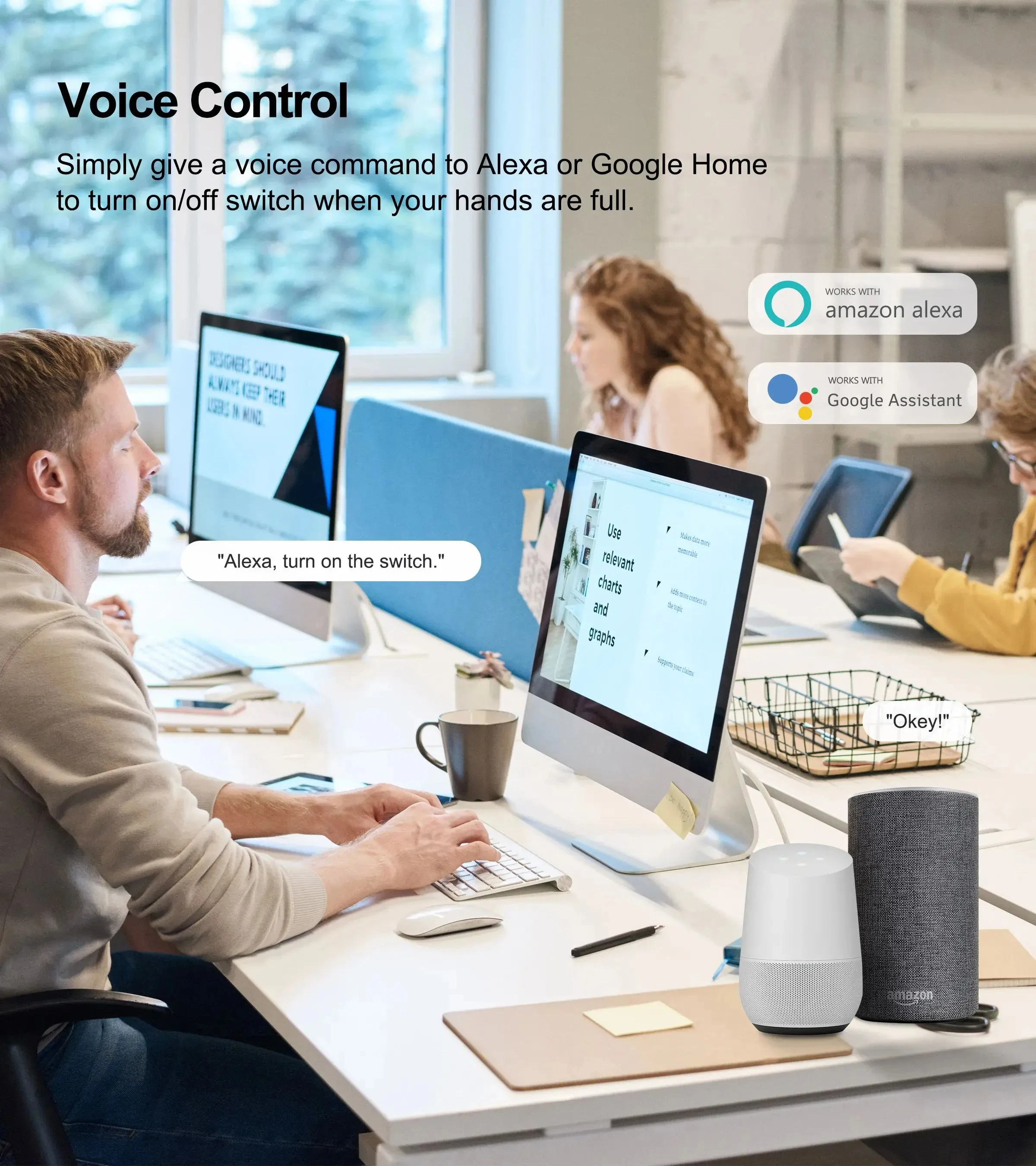 RF433 1/2/3 Gang No Neutral Wire Tuya US WiFi Smart Wall Switch Touch Sensor LED Light Switches Smart Home Alexa Google Home view 5