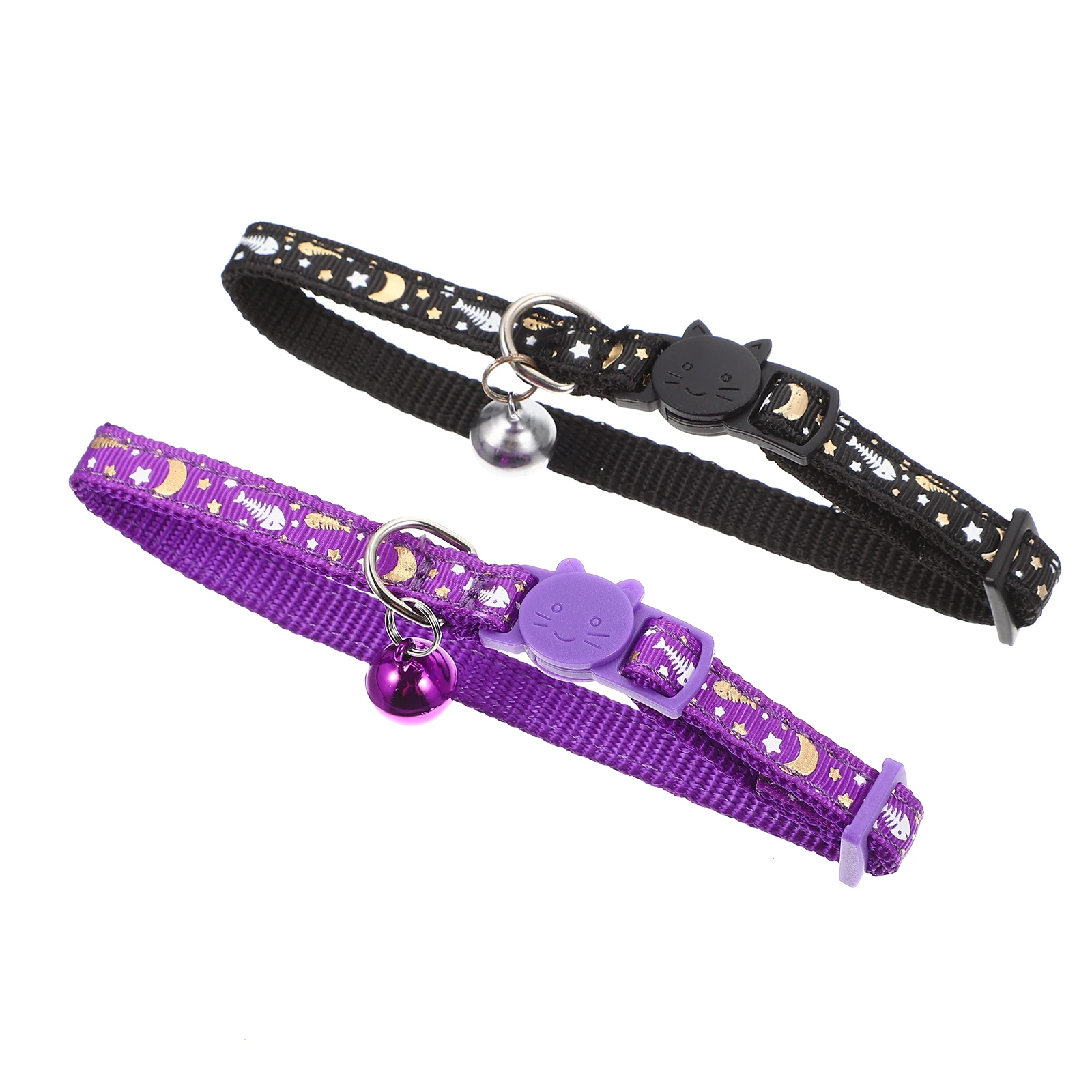 

2pcs Luminous Cat Collar Adjustable Reflective Night Glow Wear-Resistant Comfortable Outdoor Safety Pet Supplies for Cats