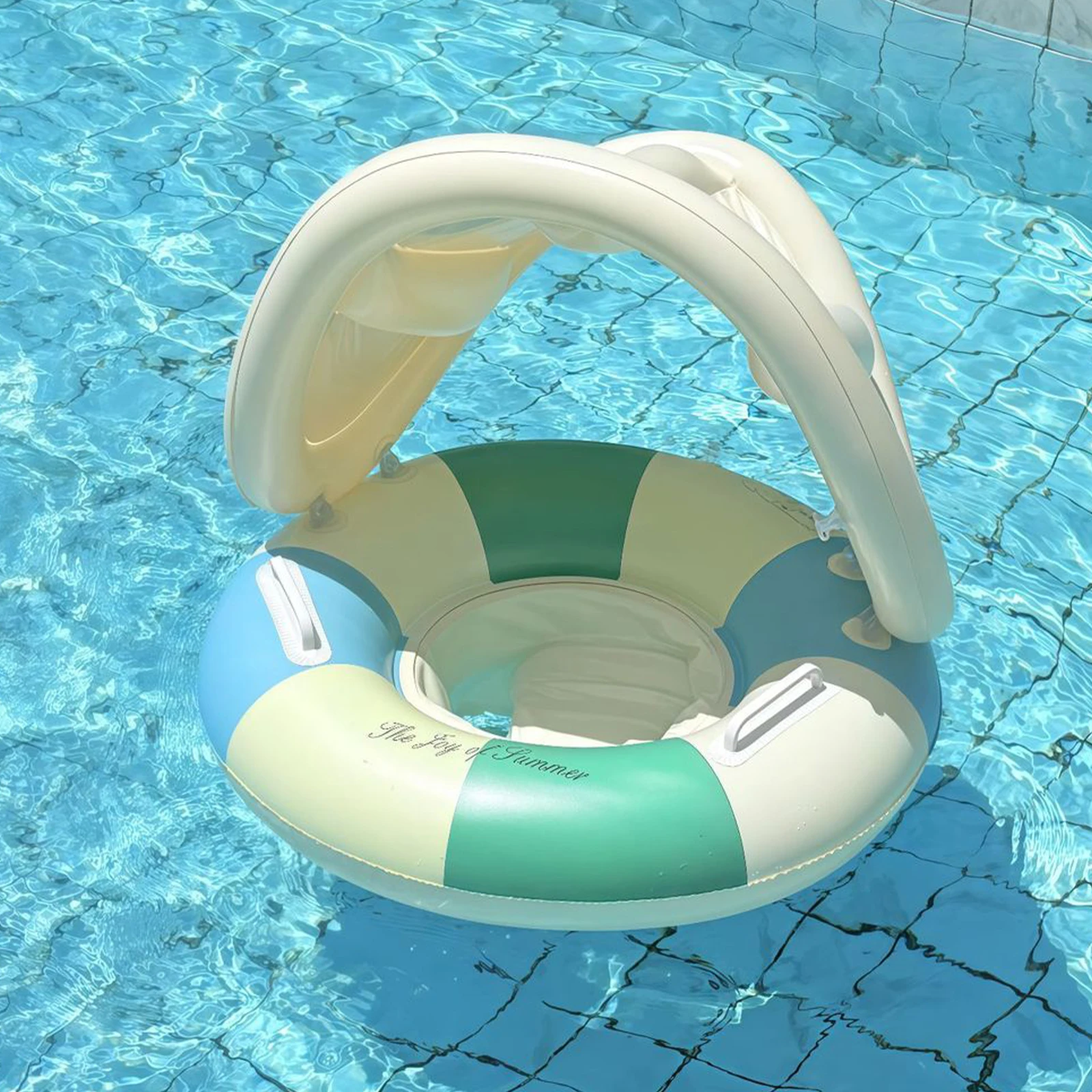 

Cute Babies Pool Float Reusable Foldable Safety Seat Non-Leaking Portable Sun Protection Rings for Outdoor&Backyard&Garden&Pool