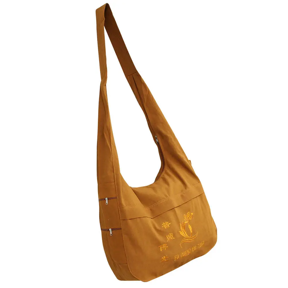 Sling Scriptures Pouch Buddha Monk Bag Large Capacity Crossbody Bag Daily Use Jewelry Organizer Cloth Storage Sundries Container