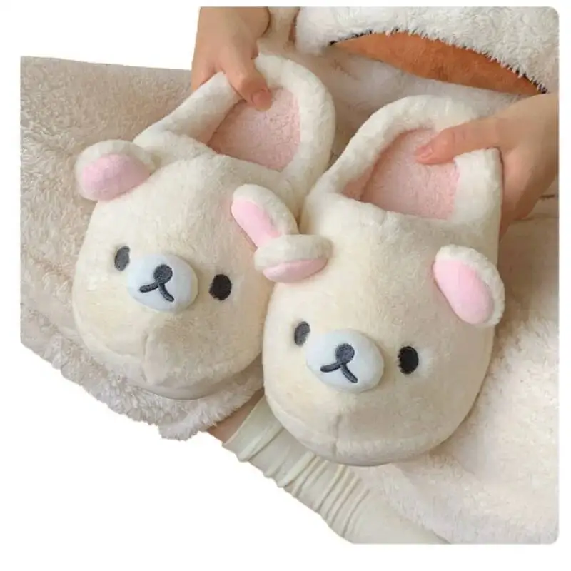للجنسين الدب النعال 2025 الشتاء زوجين نمط المرأة النعال لطيف الدب القطن عدم الانزلاق أحذية دافئة للمنزل #5