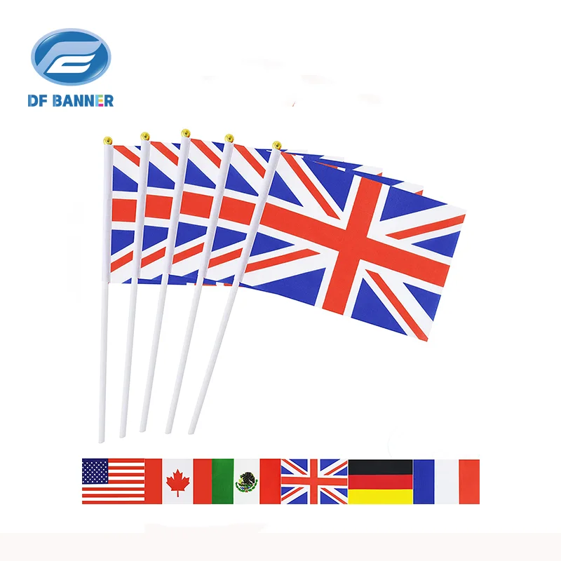 Флажки для размахивания 14x21 см, 10 шт., мини-флажки из полиэстера для фестивалей, Национального дня, футбольных матчей, декораций