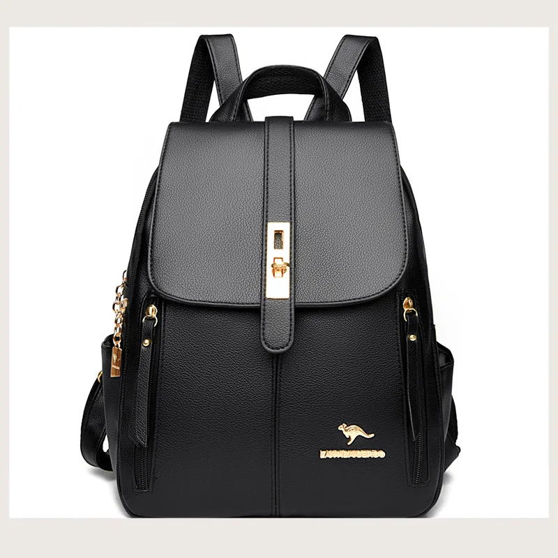 

Women Large Capacity Backpack High Quality Leather Vintage Bags for Women School Bags Travel Rucksack Ladies Bookbag Knapsack