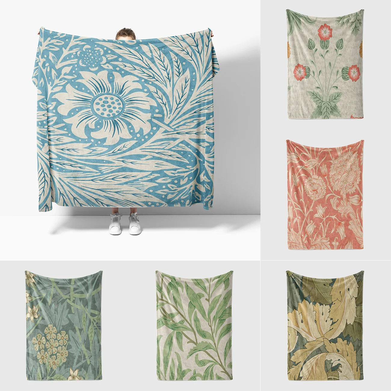 

Одеяло в скандинавском стиле, мягкое летнее пушистое зимнее покрывало для кровати, винтажное покрывало для пикника с цветами, растениями, листьями, диваном